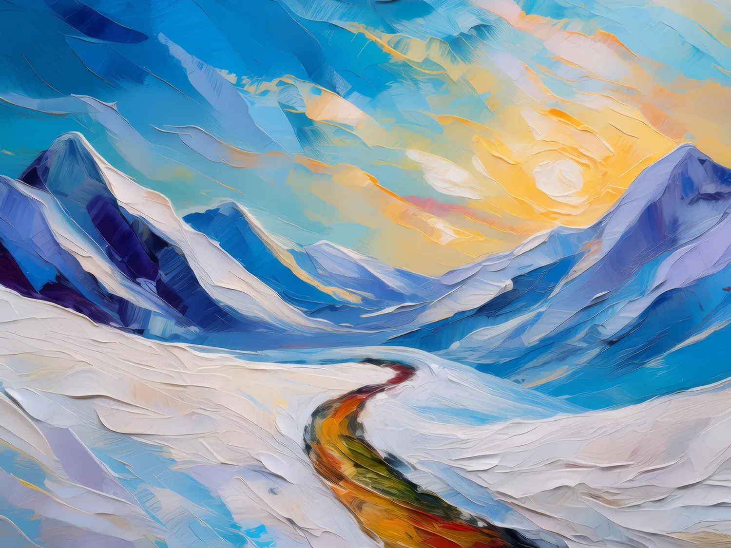 Painting: Snowy Mountain Trail