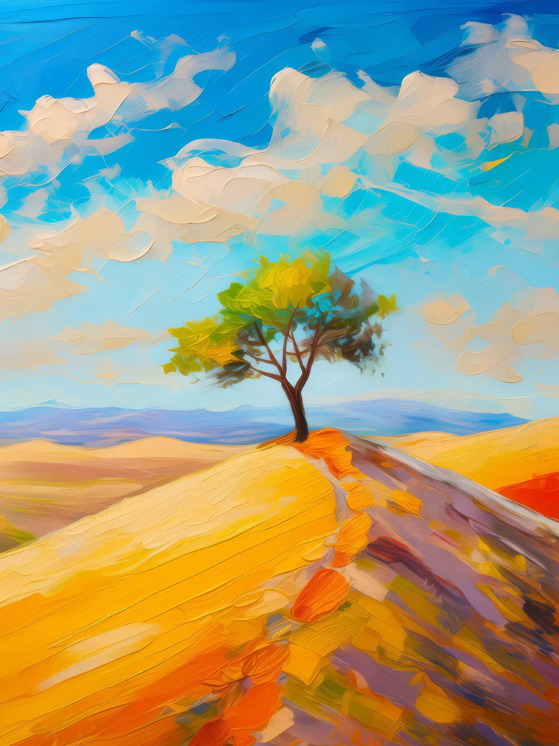 Painting: Solitary Desert Tree