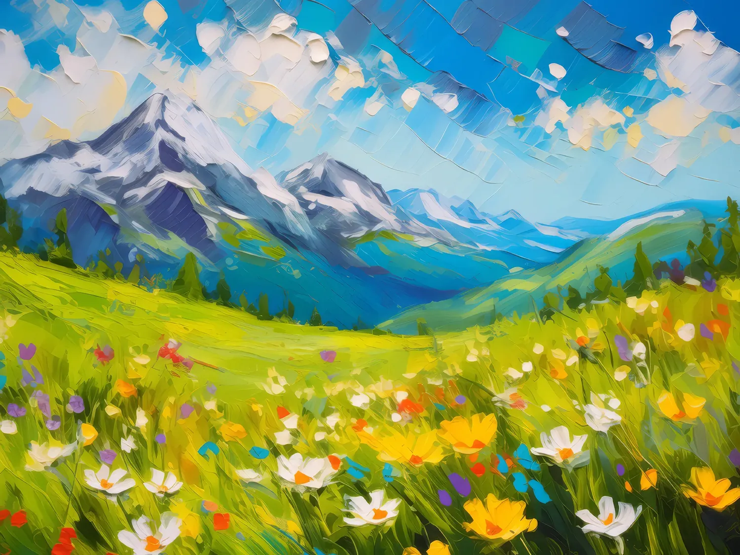 Painting: Spring Alpine Meadow