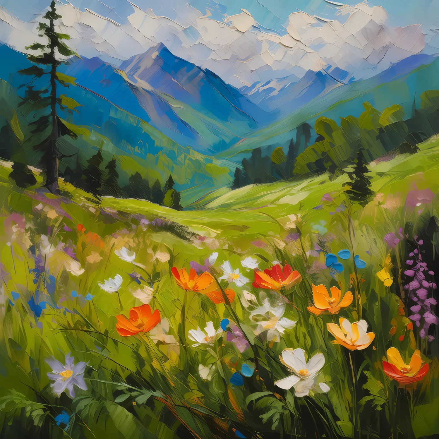 Painting: Springtime Mountain Meadow