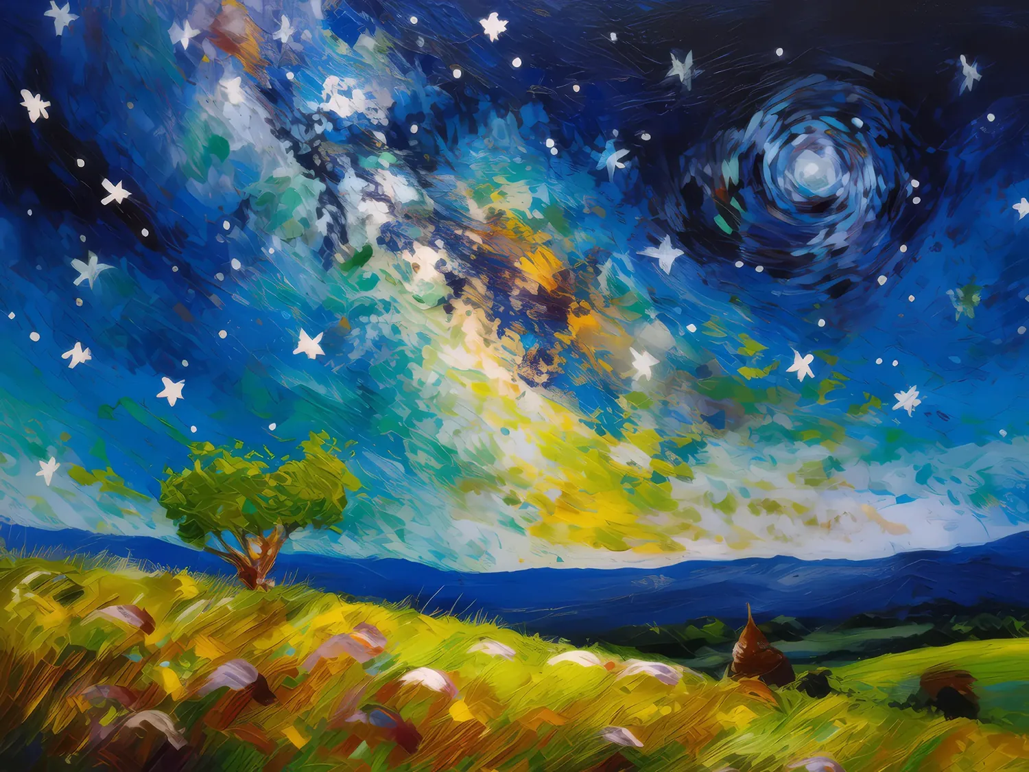 Painting: Starry Night Knoll