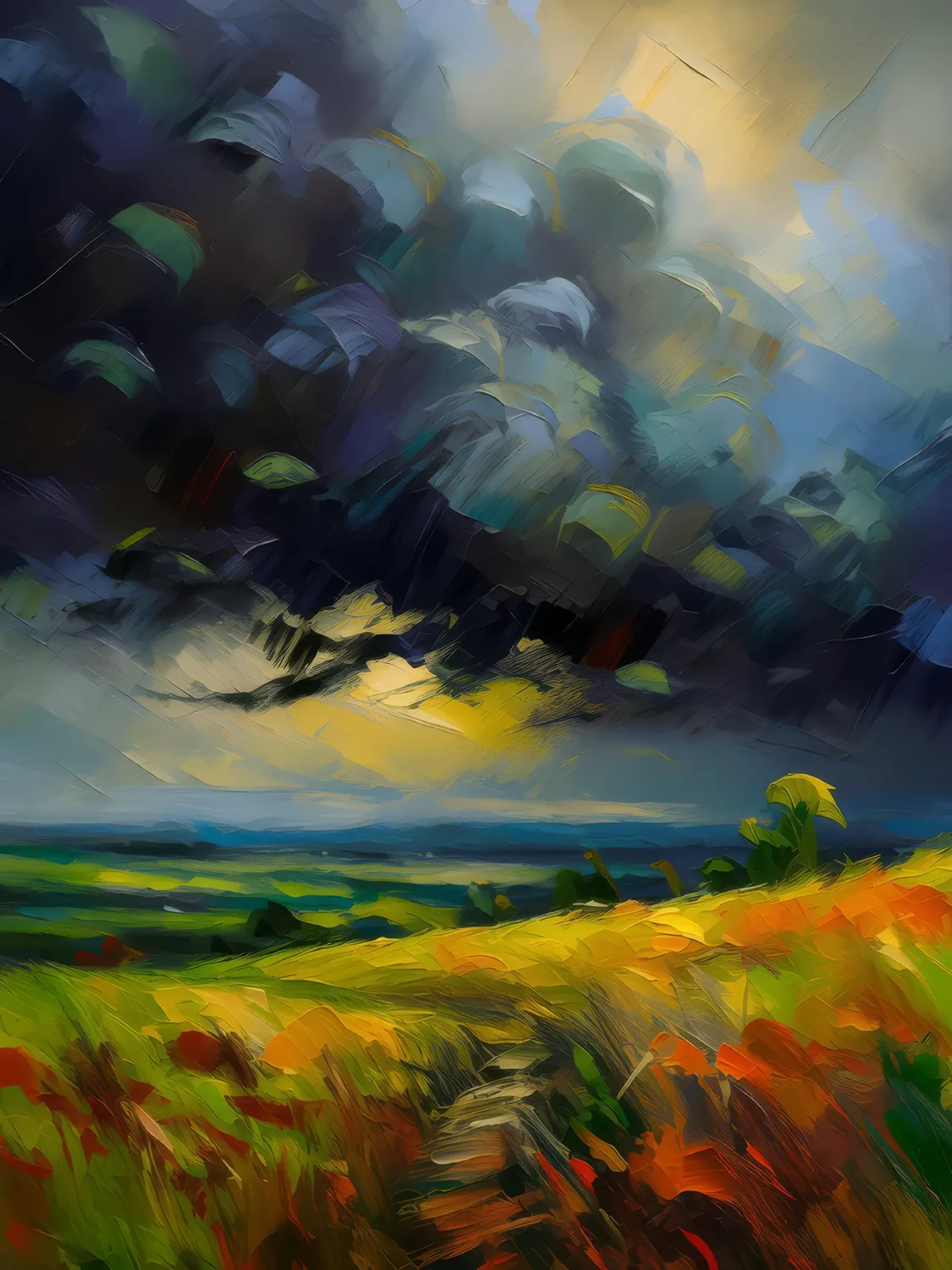 Painting: Storm Approaching Grassland