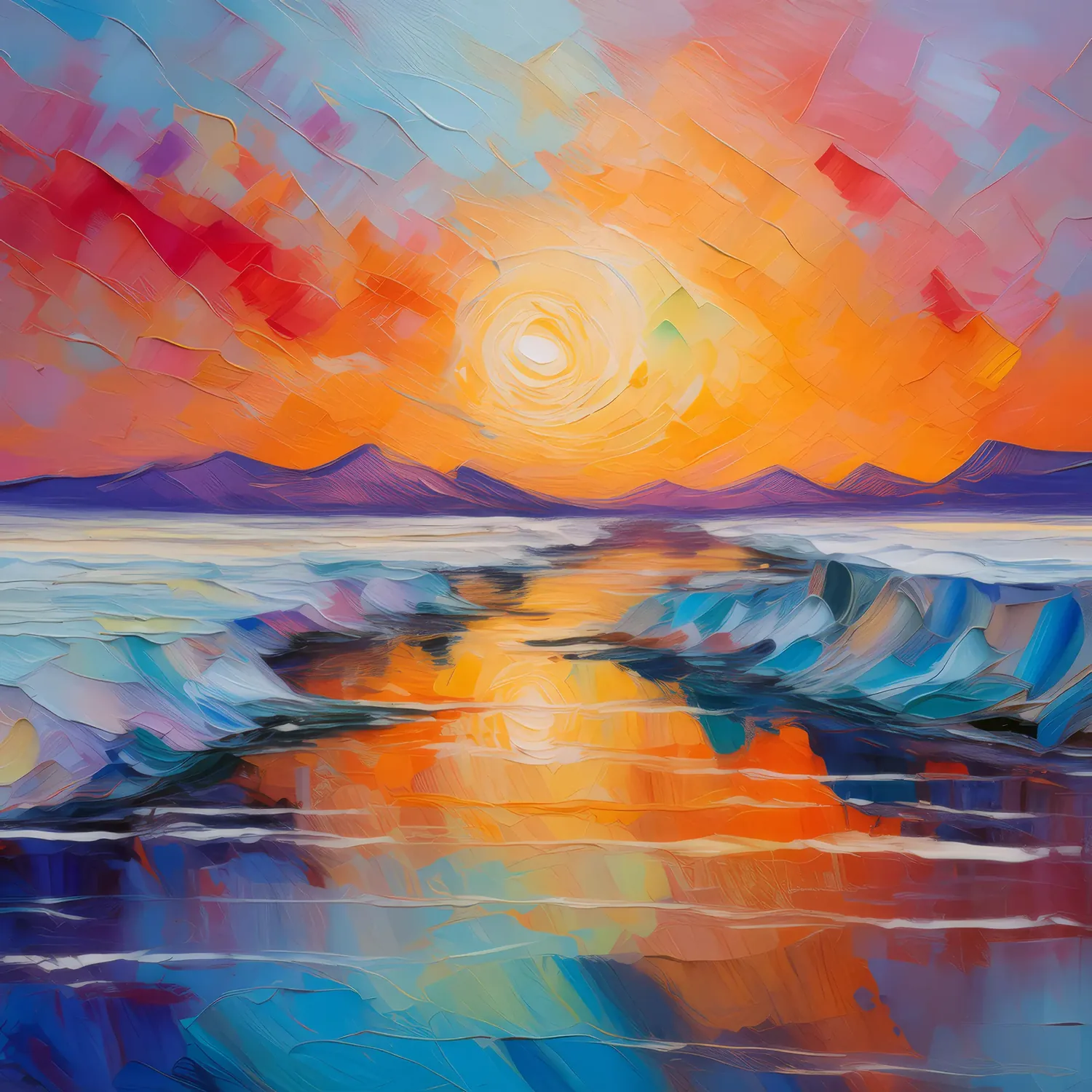 Painting: Sunset Mirage in Arctic Desert