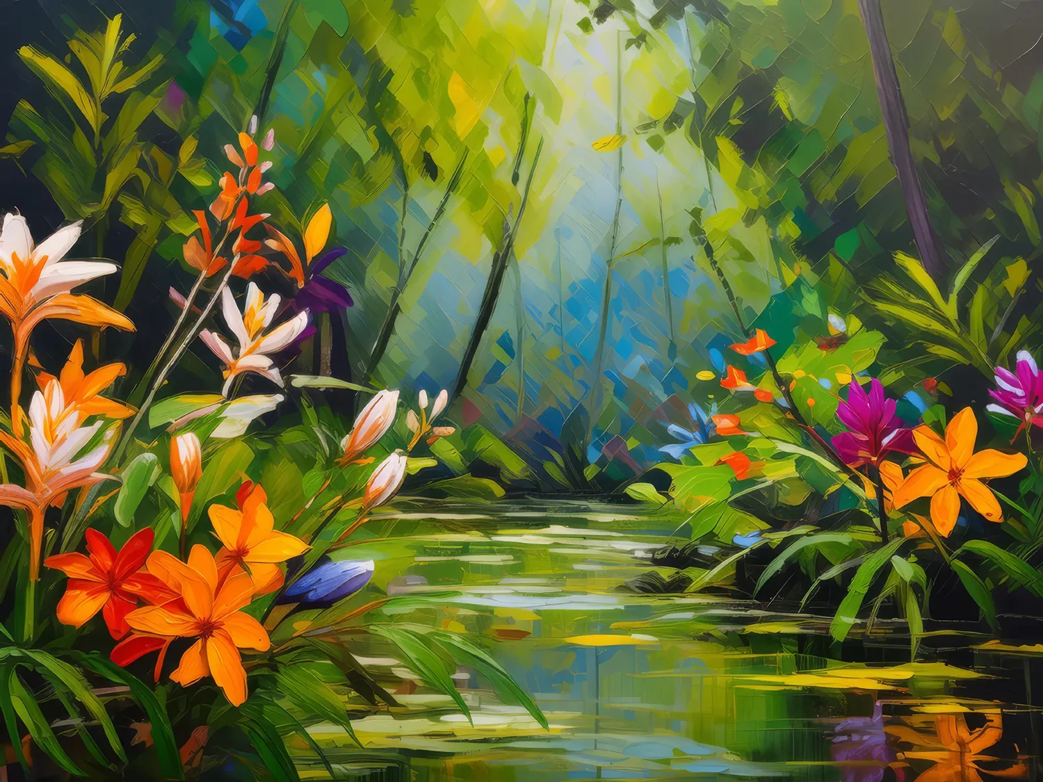 Painting: Swamp Wildflowers