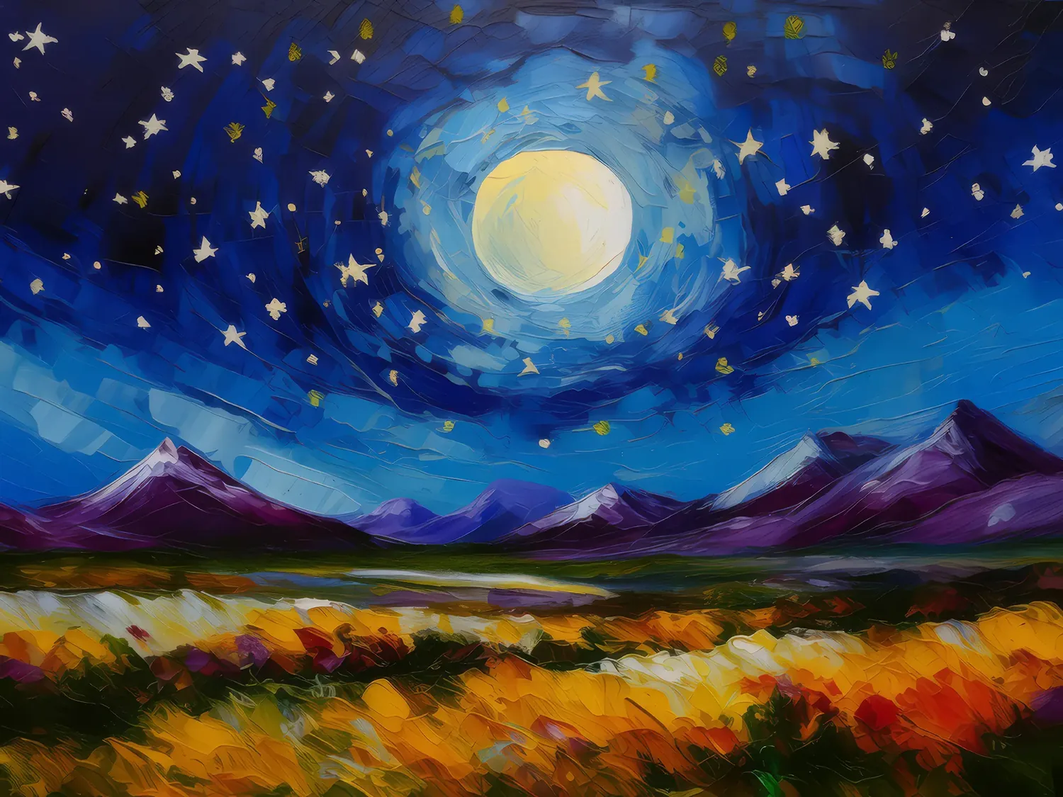 Painting: Tundra Under Starry Sky
