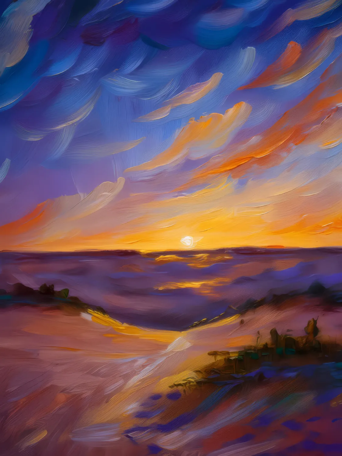 Painting: Twilight Over Boreal Sands