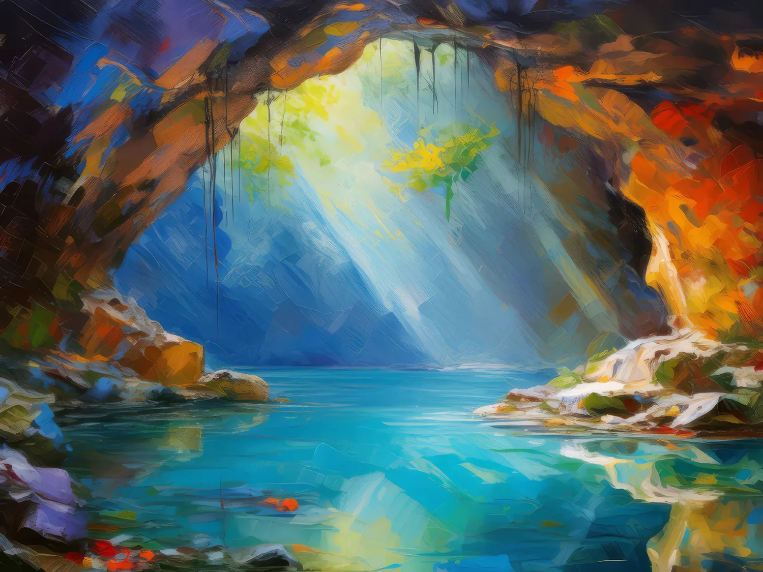 Painting: Underground Cave Pool