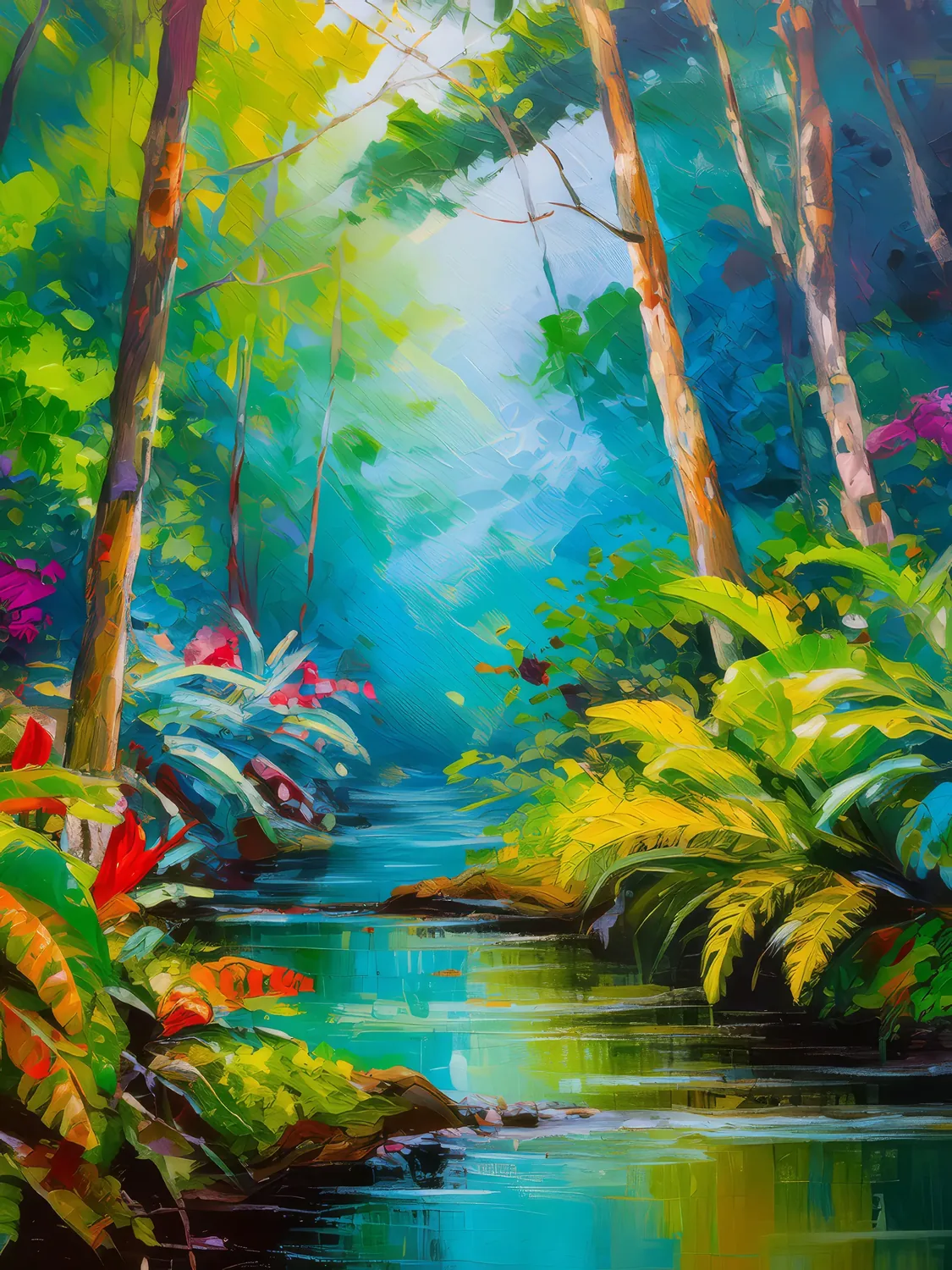 Painting: Whispering Jungle Stream