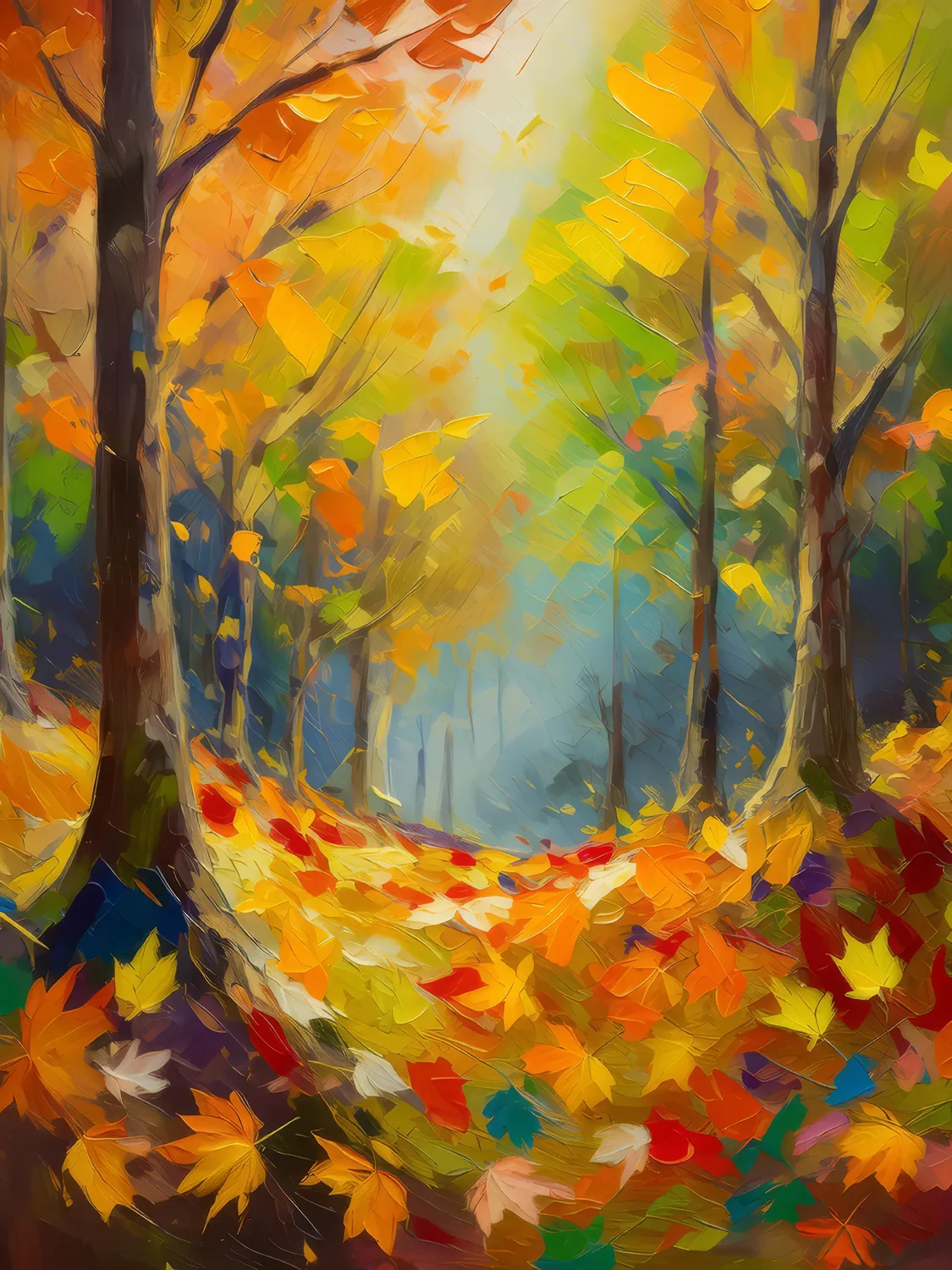 Painting: Windy Autumn Forest