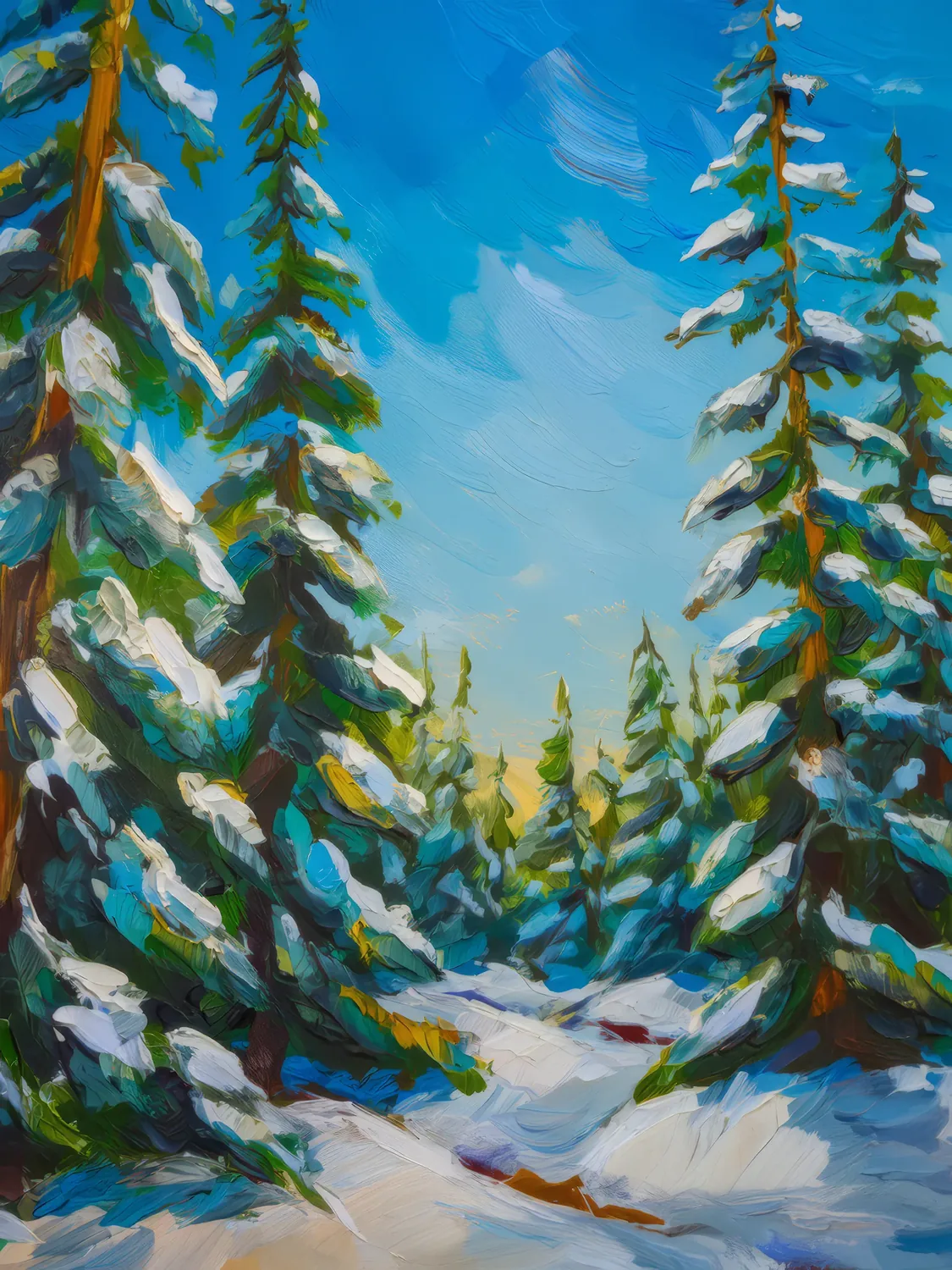 Painting: Winter Boreal Forest