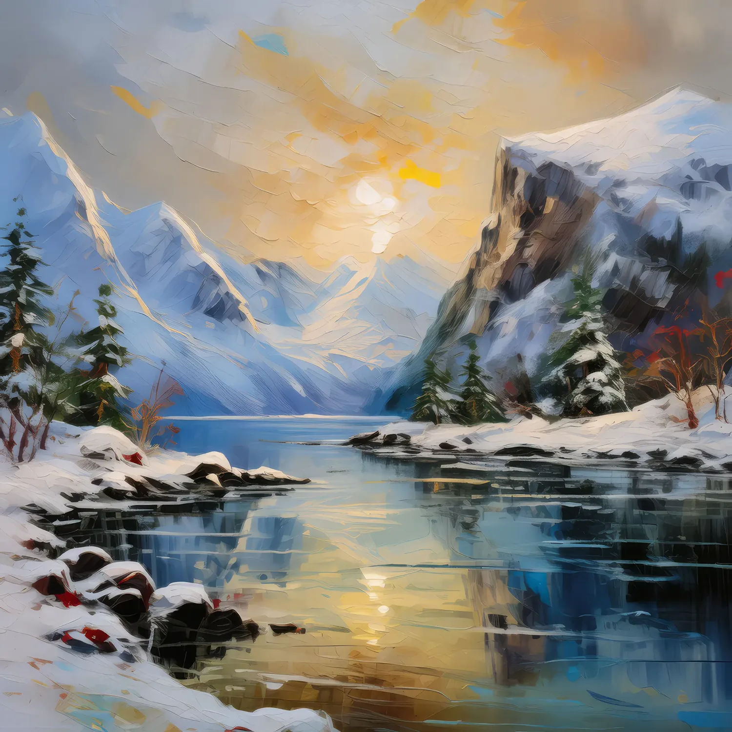 Painting: Winter’s Silence in the Fjord