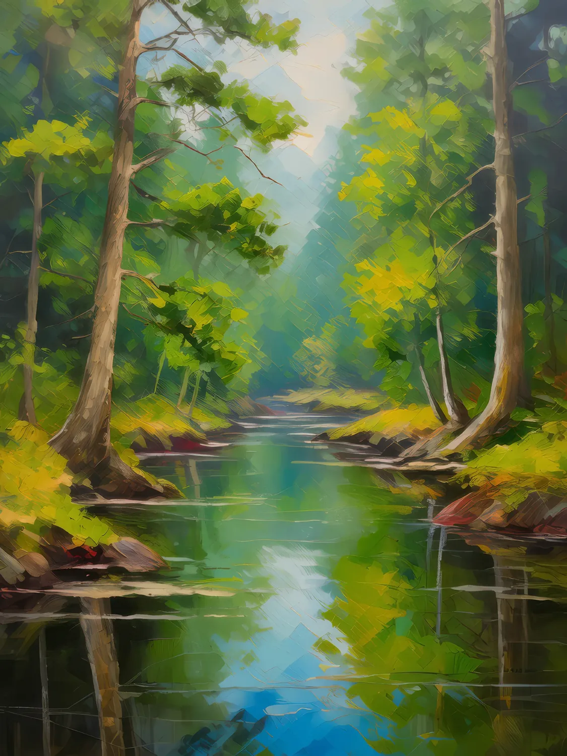 Painting: Woodland Creek Reflections