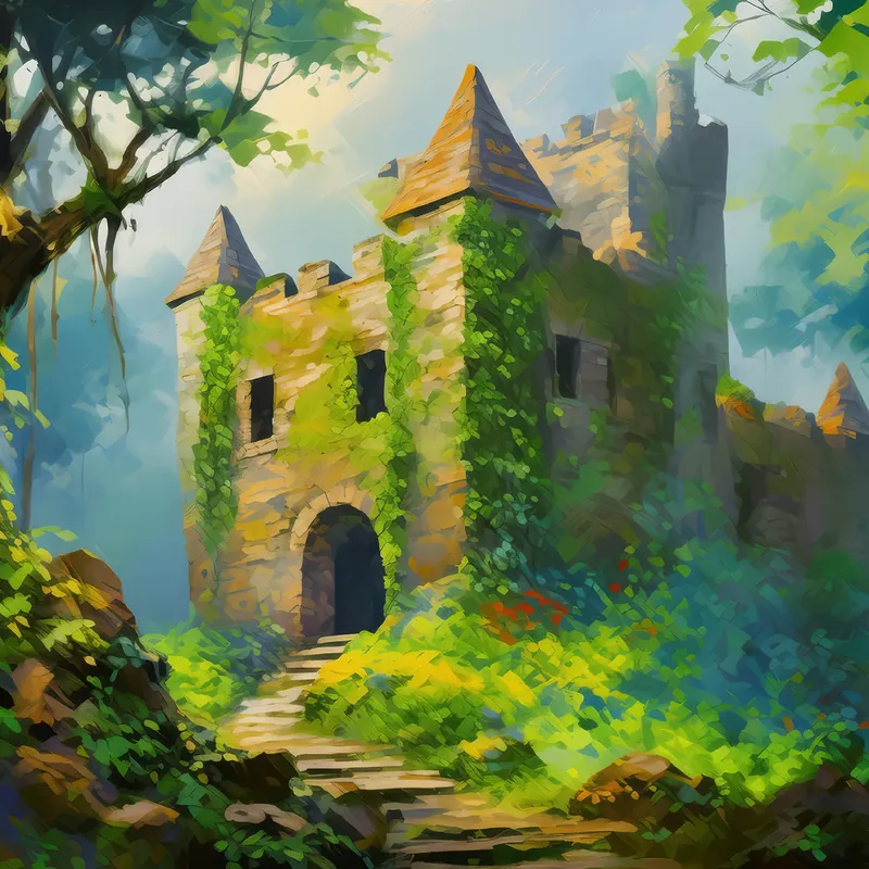 Painting: Abandoned Castle Ruins