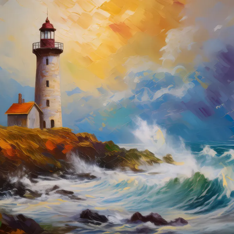 Painting: Abandoned Lighthouse Shore