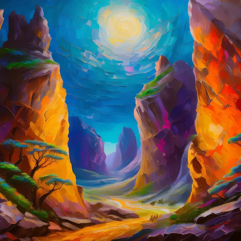 Painting: Alien Landscape Chasm