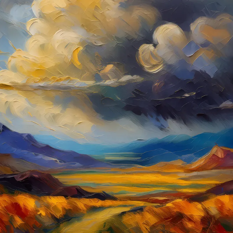 Painting: Alpine Desert Stormy Evening