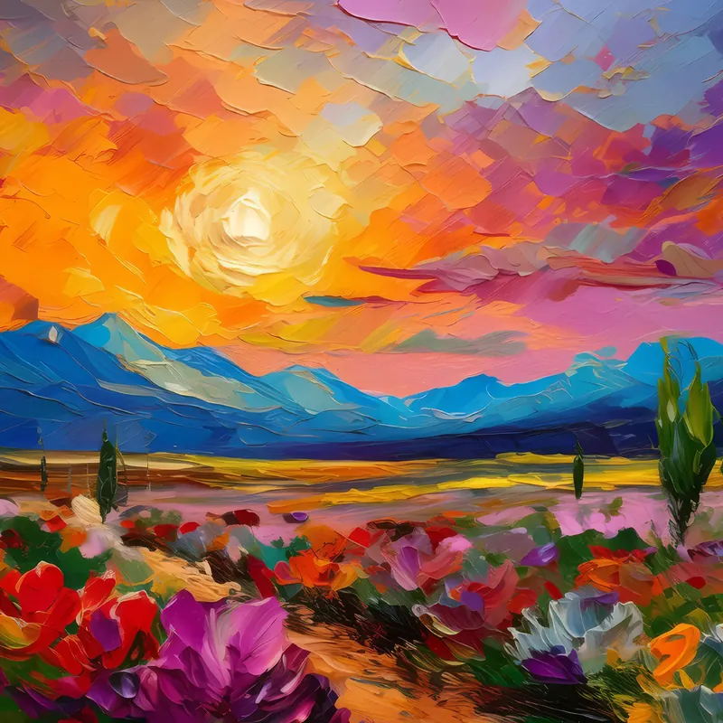 Painting: Alpine Desert Sunset Colors