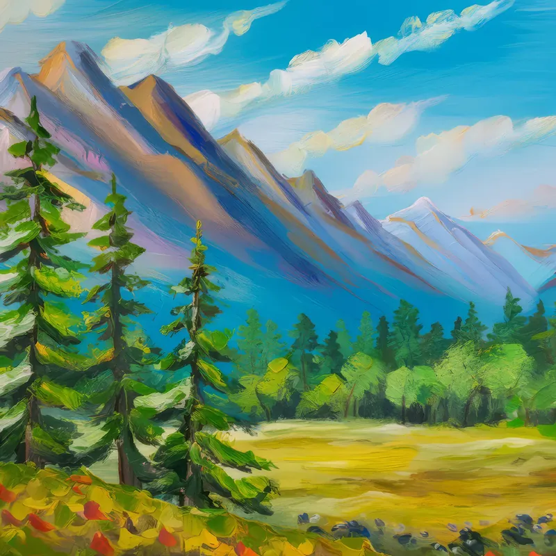 Painting: Alpine Forest Edge