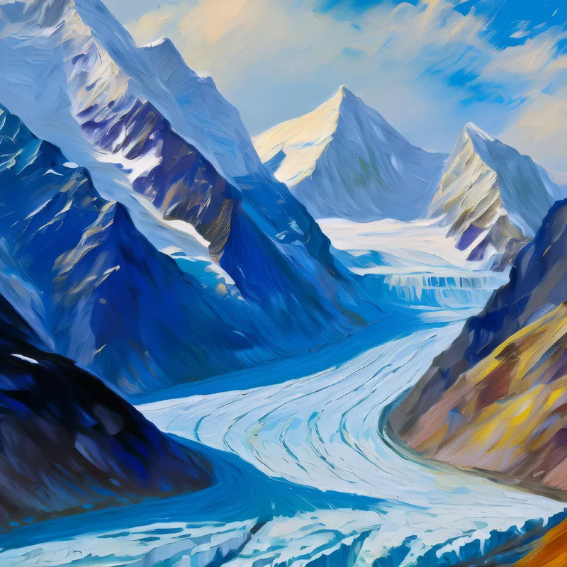 Painting: Alpine Glacier Panorama