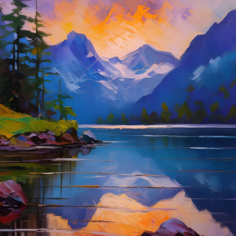 Painting: Alpine Lake Twilight