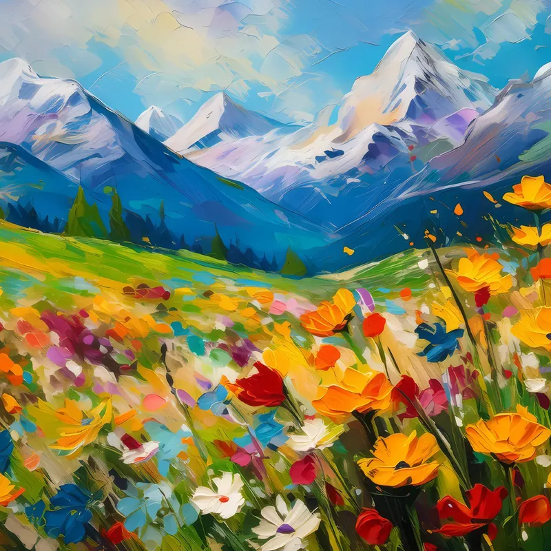 Painting: Alpine Meadow Bloom