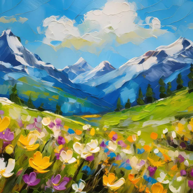 Painting: Alpine Meadows Bloom