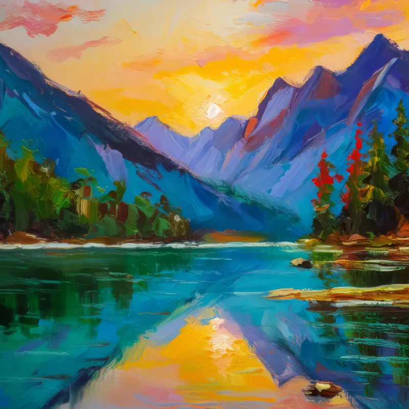 Painting: Alpine Reflections at Dawn