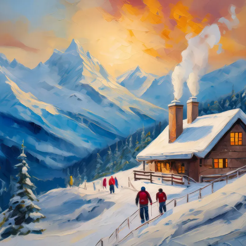 Painting: Alpine Ski Lodge