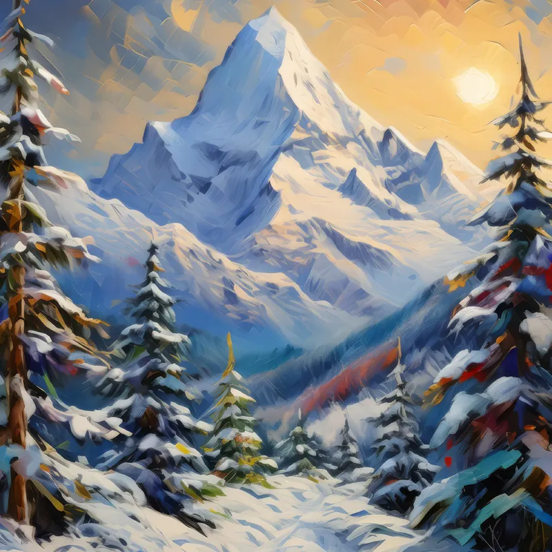 Painting: Alpine Snowfall