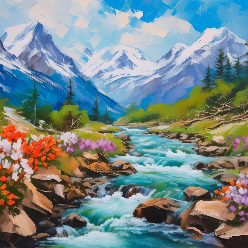 Painting: Alpine Spring Awakening