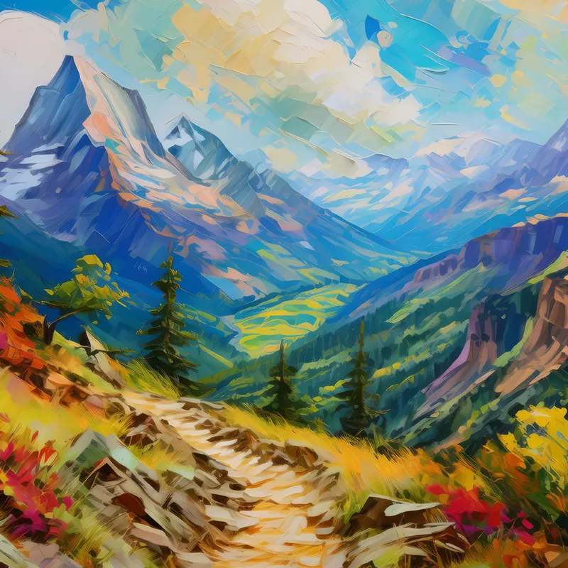 Painting: Alpine Trail Adventure