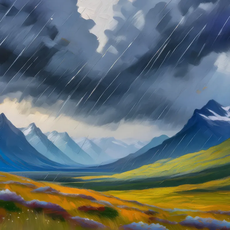 Painting: Alpine Tundra Rainstorm