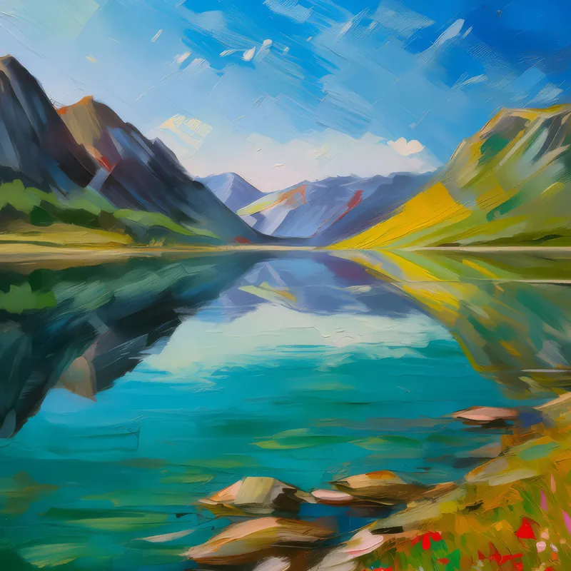 Painting: Alpine Tundra Reflection