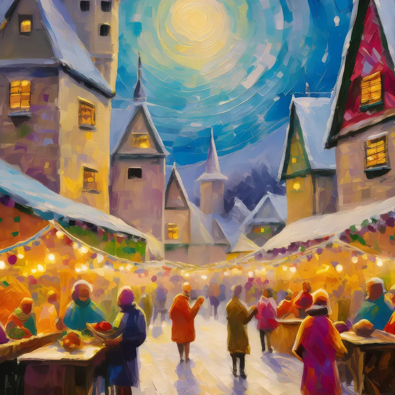 Painting: Alpine Village Winter Festival