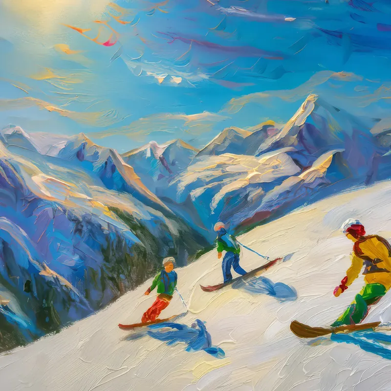 Painting: Alpine Winter Adventure