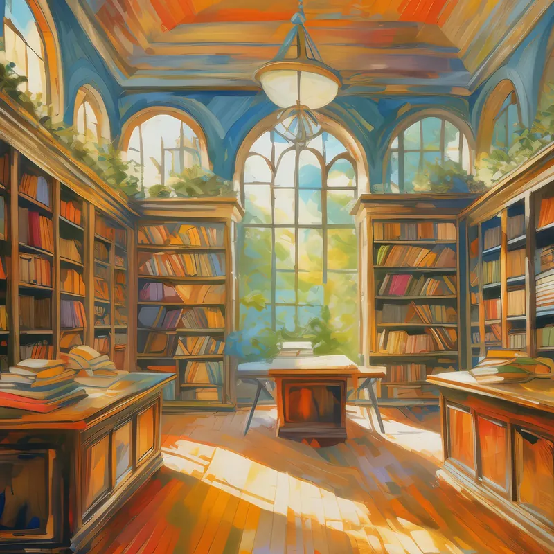 Painting: Antique Bookstore Interior