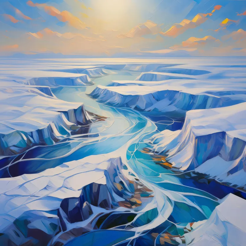 Painting: Arctic Desert Aerial View