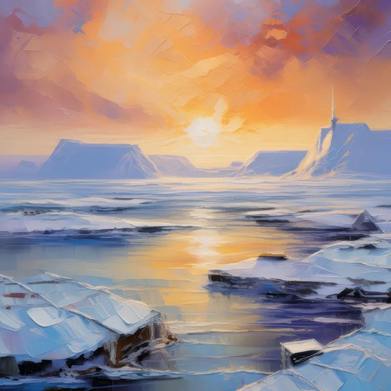 Painting: Arctic Desert Frozen Vista