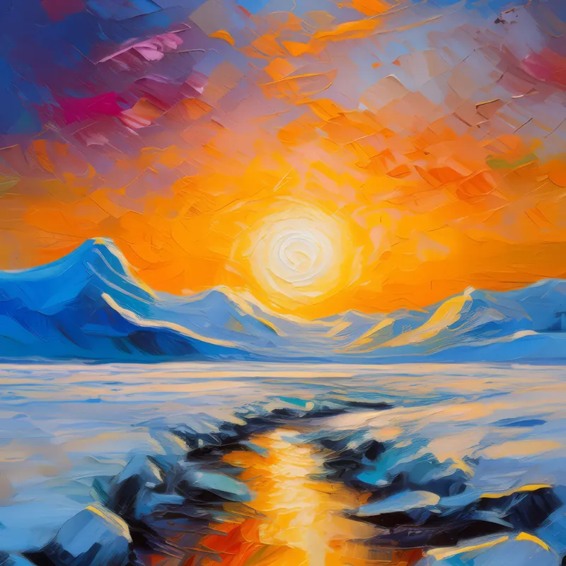 Painting: Arctic Desert Midnight Sun