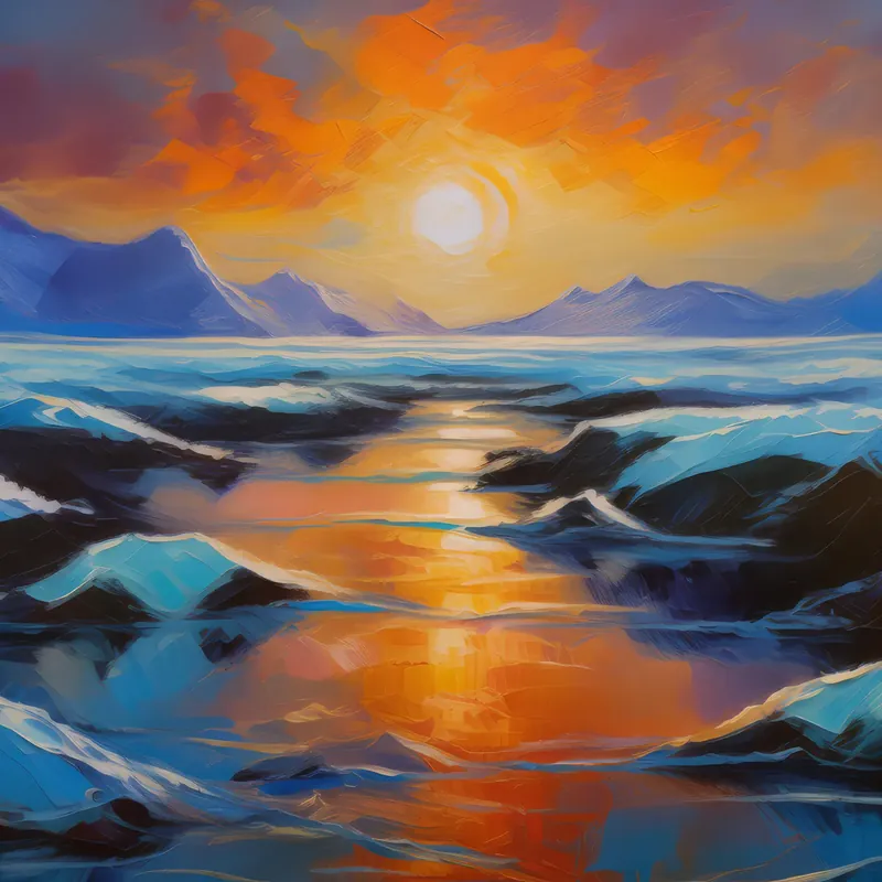 Painting: Arctic Desert Mirage at Dusk