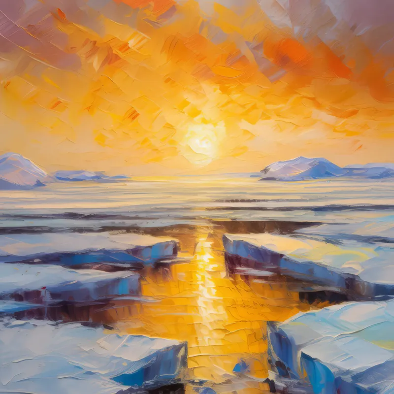 Painting: Arctic Desert’s Frosty Expanse