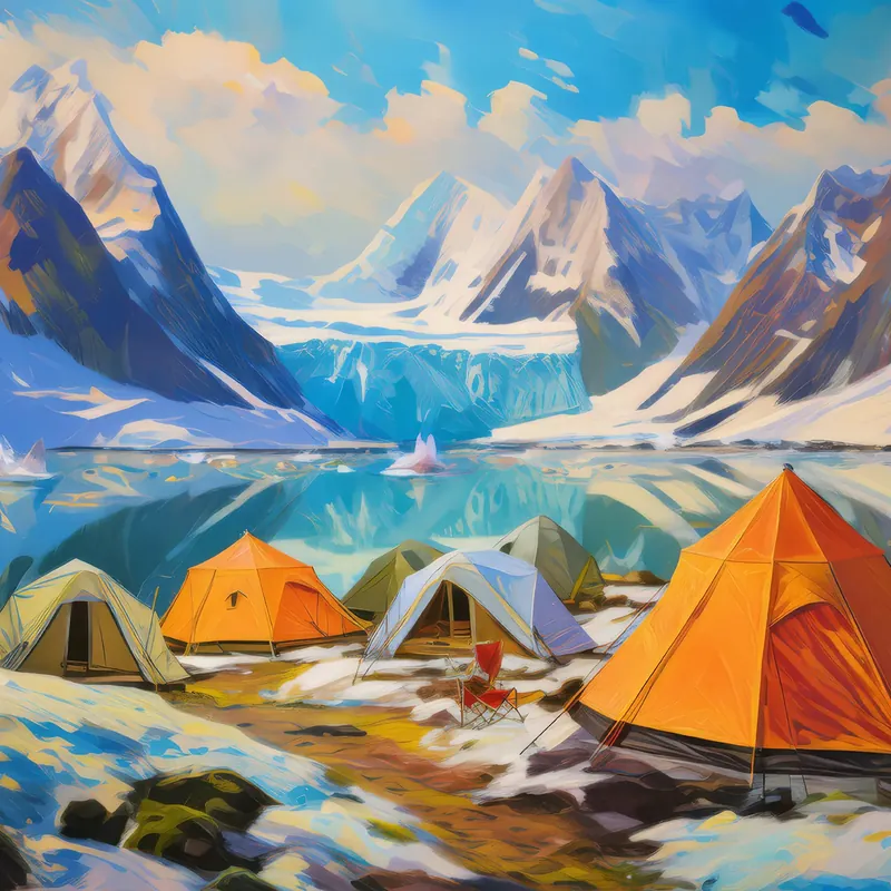 Painting: Arctic Expedition Base Camp