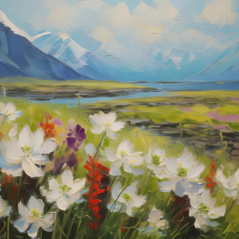 Painting: Arctic Flowers in Bloom