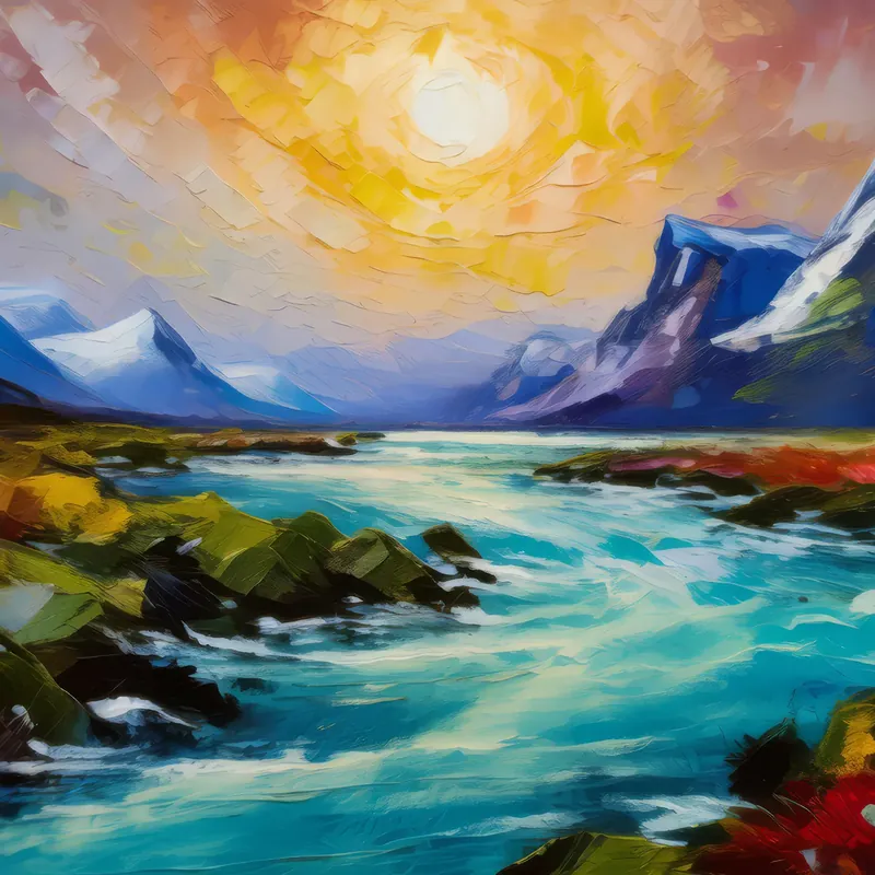 Painting: Arctic Glacial River