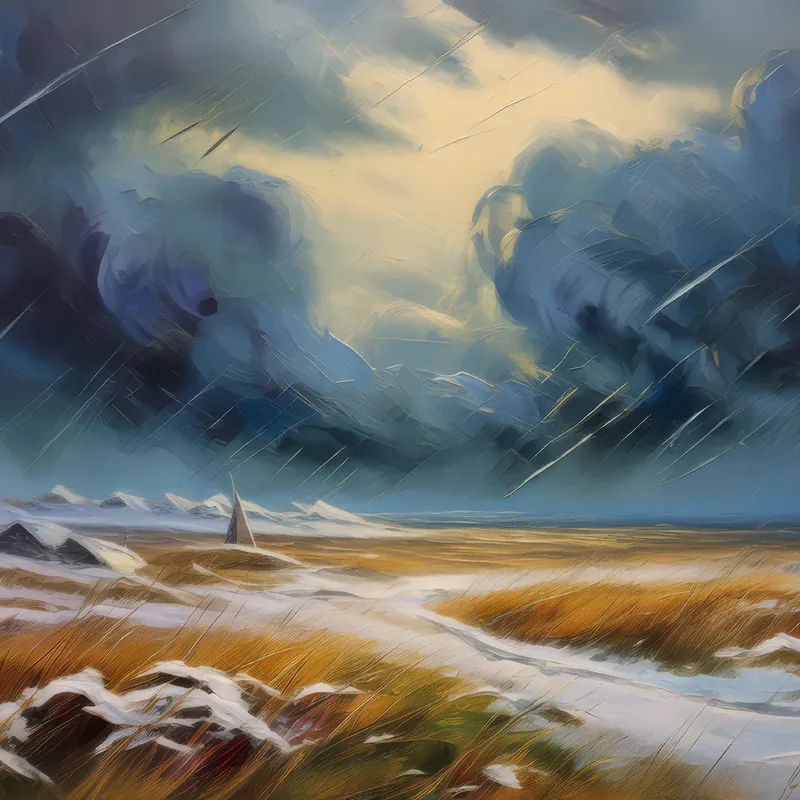 Painting: Arctic Grassland Storm