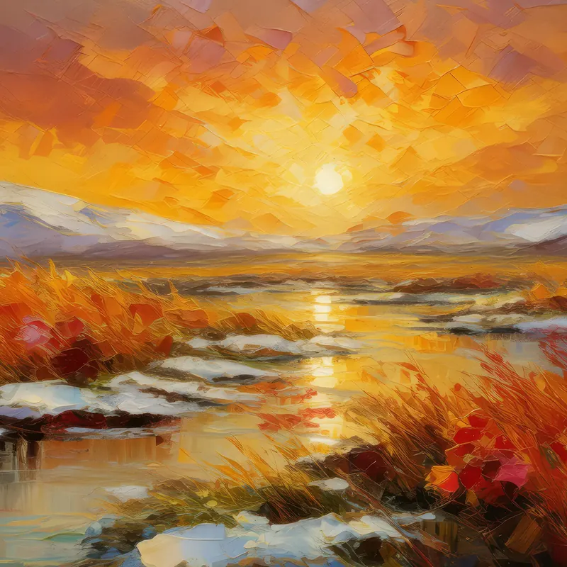 Painting: Arctic Grassland Sunset