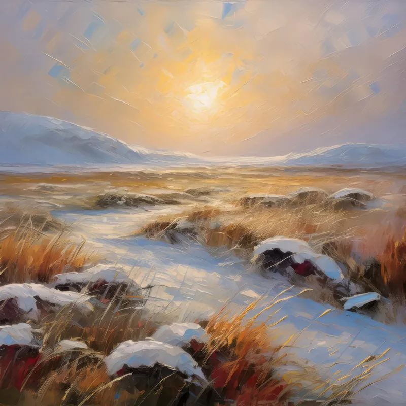 Painting: Arctic Grassland at Dawn