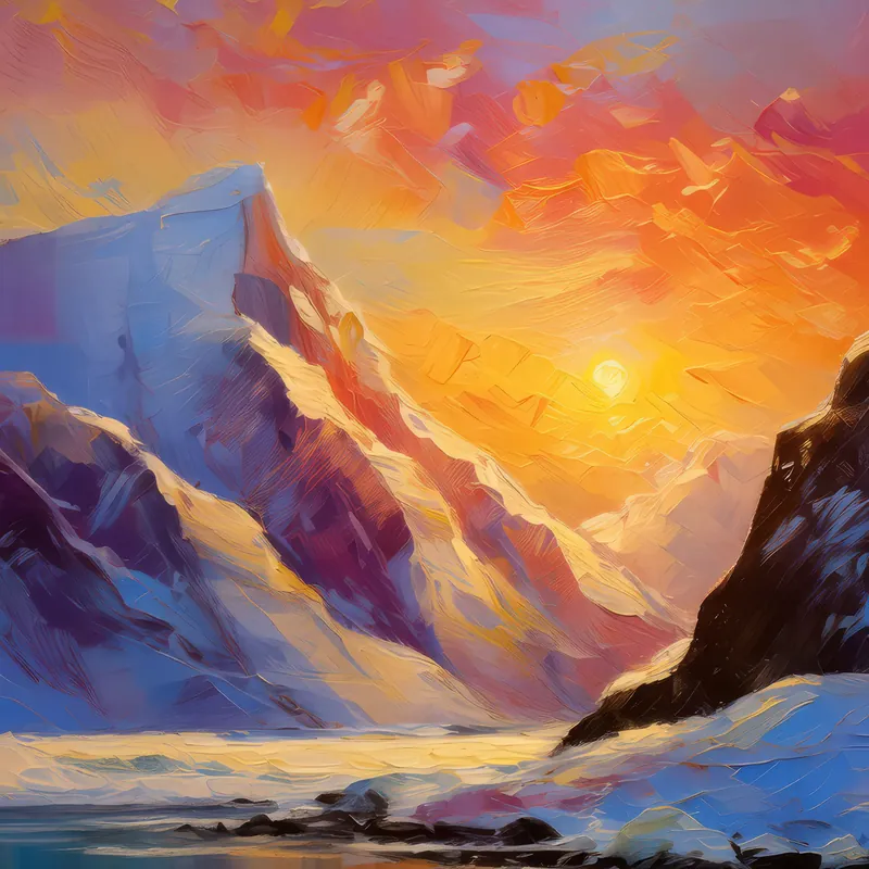 Painting: Arctic Mountain Dawn