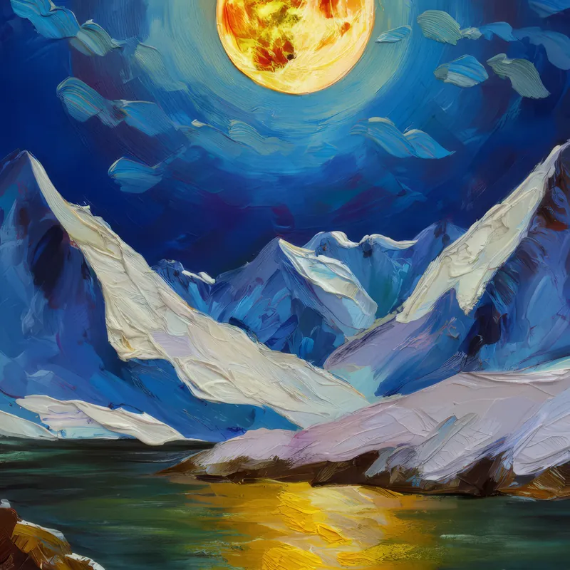 Painting: Arctic Mountain Glow