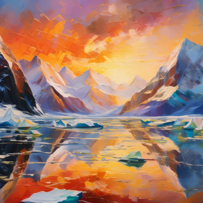 Painting: Arctic Mountain Sunset